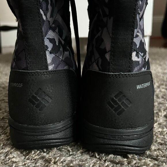 Columbia Ice Maiden Winter Boots Black & Gray Waterproof Leather & Textile Sz 9 - Picture 5 of 14